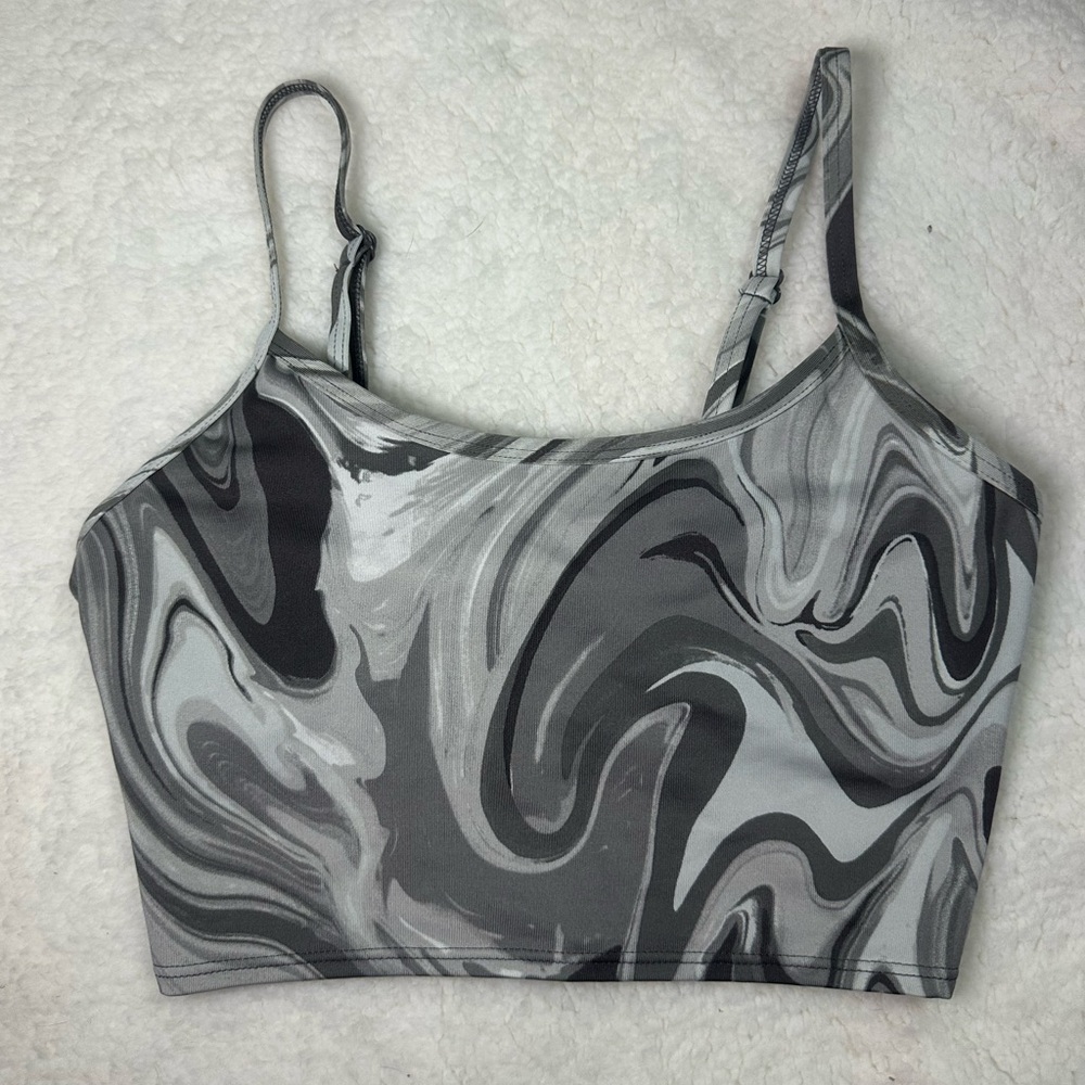 Pink Marble Print Women's Crop Top